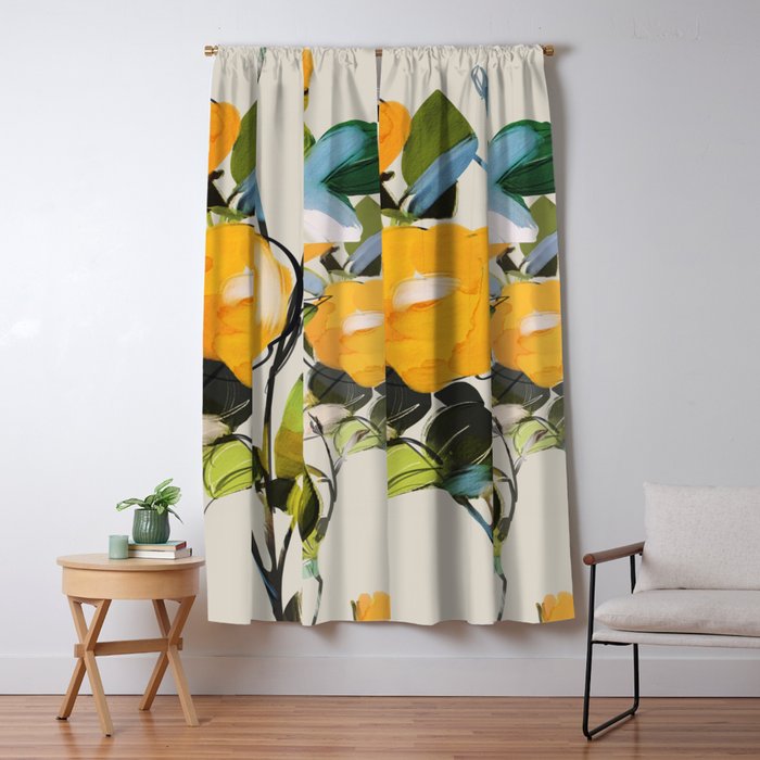 Yellow Flowers  Window Curtain Gallery Image 1