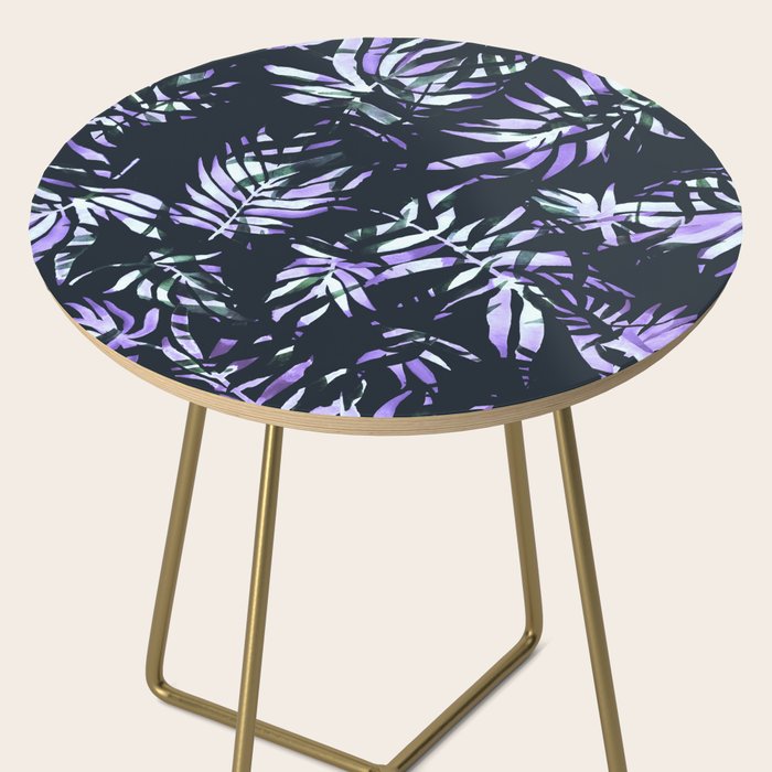 Dark abstract tropical leaves D1 Side Table Gallery Image 2