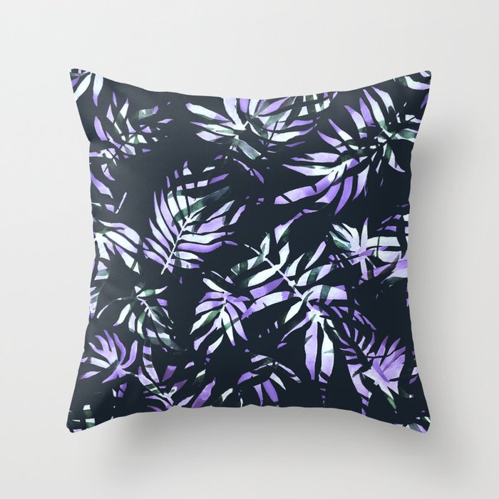 Dark abstract tropical leaves D1 Throw Pillow Gallery Image 6