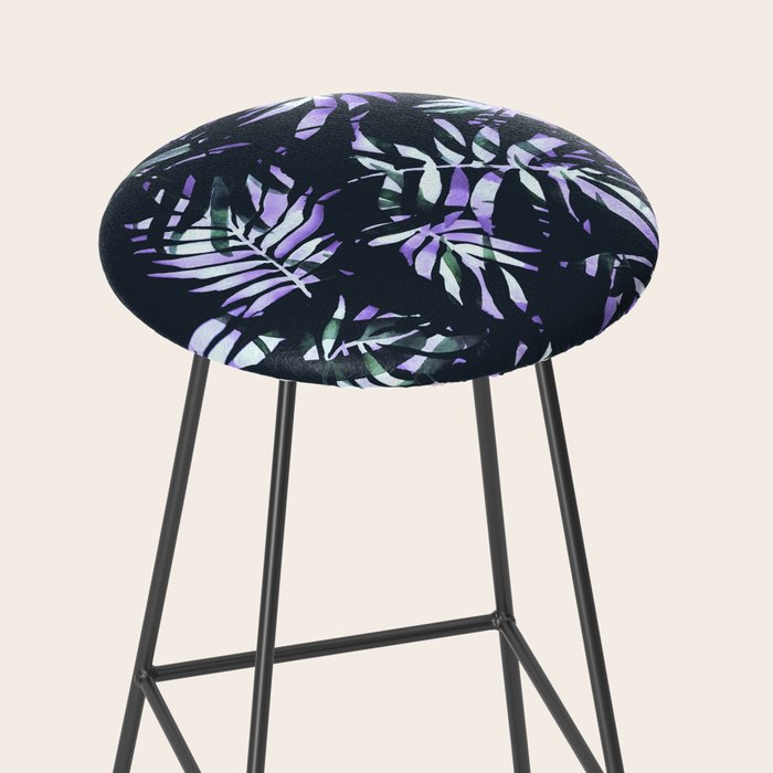 Dark abstract tropical leaves D1 Stool Gallery Image 2