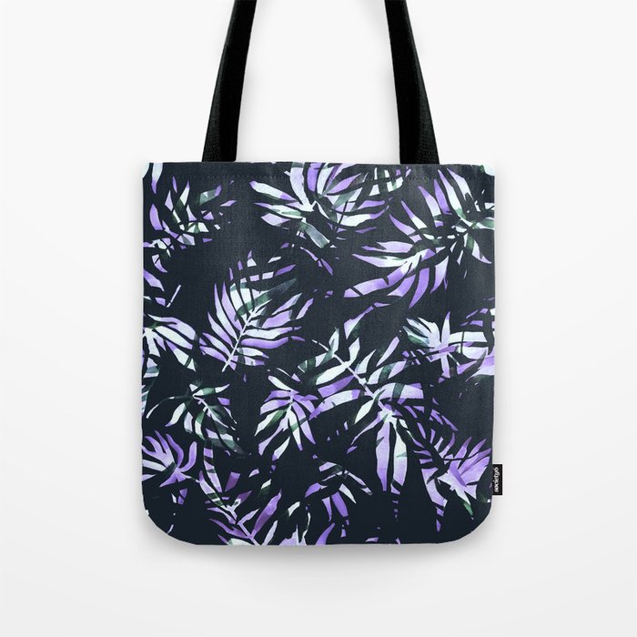 Dark abstract tropical leaves D1 Tote Bag Gallery Image 1