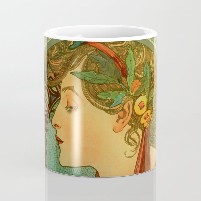Alphonse Mucha "Laurel" Coffee Mug Gallery Image 4