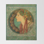 Alphonse Mucha "Laurel" Throw Blanket Gallery Image 2
