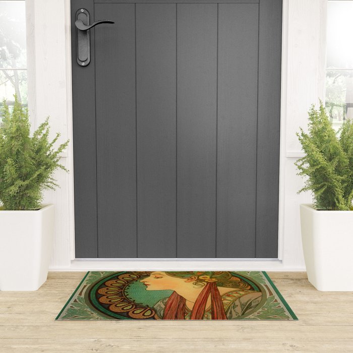Alphonse Mucha "Laurel" Welcome Mat Gallery Image 3
