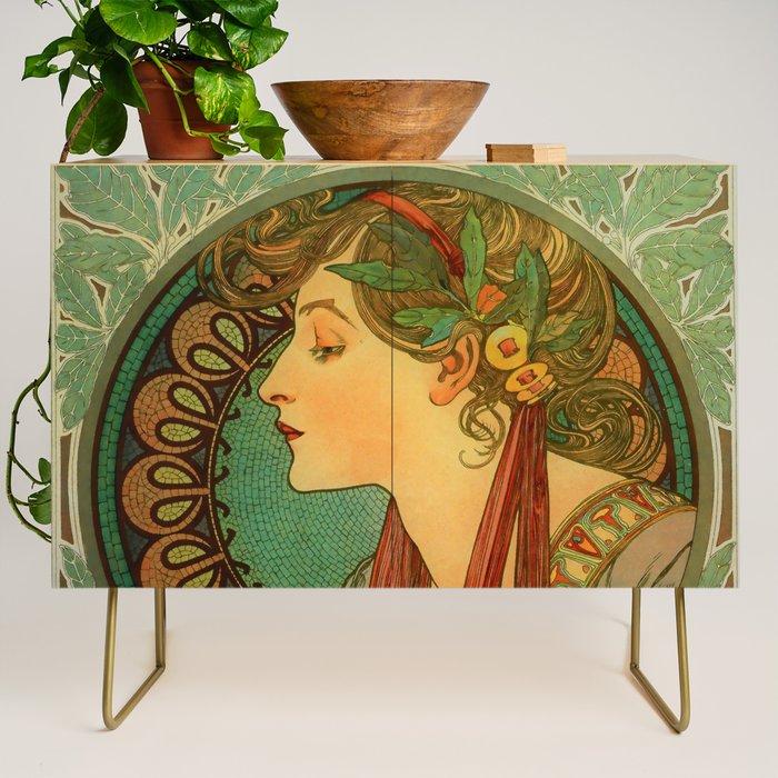 Alphonse Mucha "Laurel" Credenza Gallery Image 1