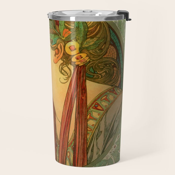 Alphonse Mucha "Laurel" Travel Mug Gallery Image 2