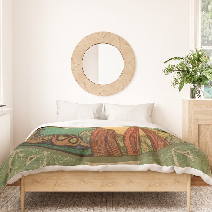 Alphonse Mucha "Laurel" Duvet Cover Gallery Image 3
