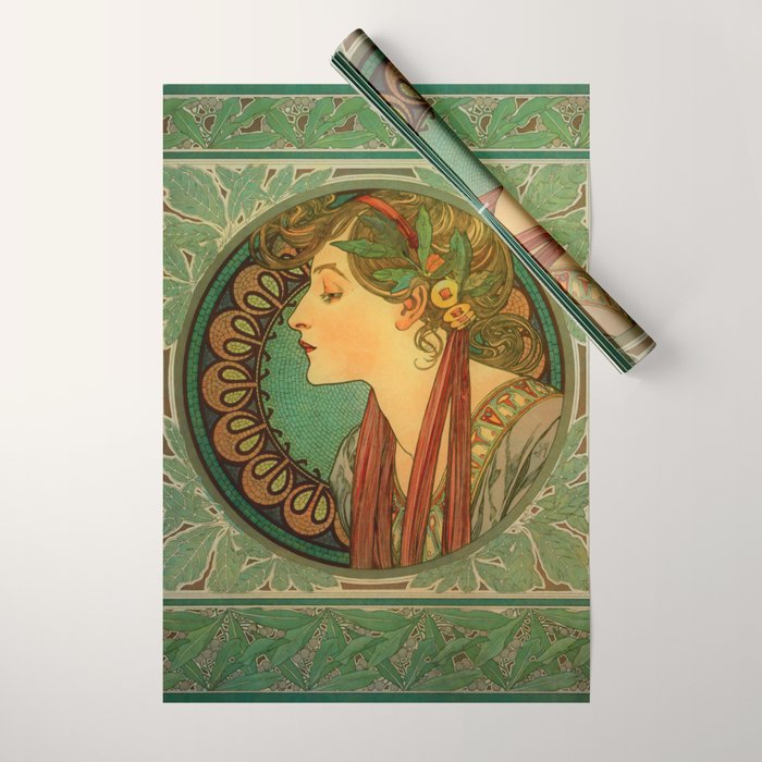 Alphonse Mucha "Laurel" Wrapping Paper Gallery Image 1