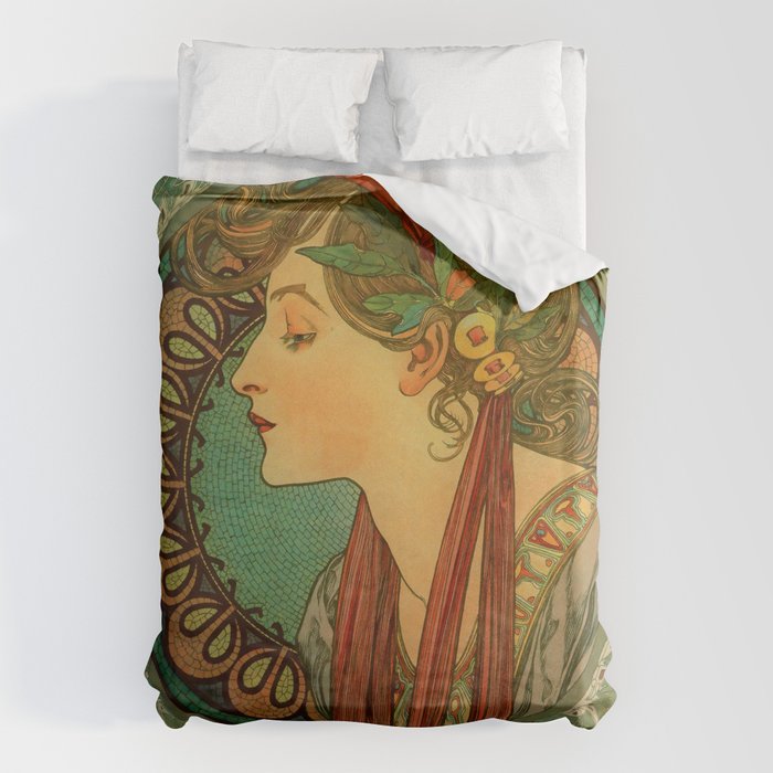 Alphonse Mucha "Laurel" Duvet Cover Gallery Image 6
