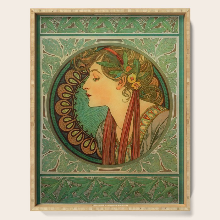 Alphonse Mucha "Laurel" Serving Tray Gallery Image 1