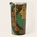 Alphonse Mucha "Laurel" Travel Mug Gallery Image 3