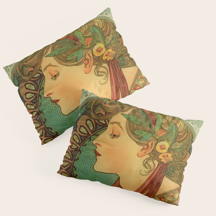 Alphonse Mucha "Laurel" Pillow Sham Gallery Image 3