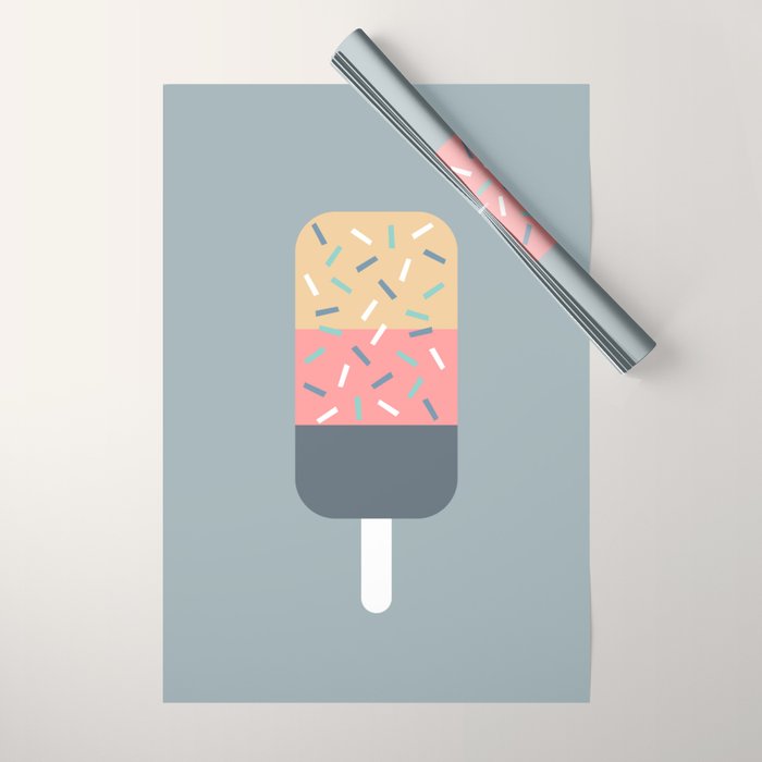 Popsicle (Blue) Wrapping Paper Gallery Image 1