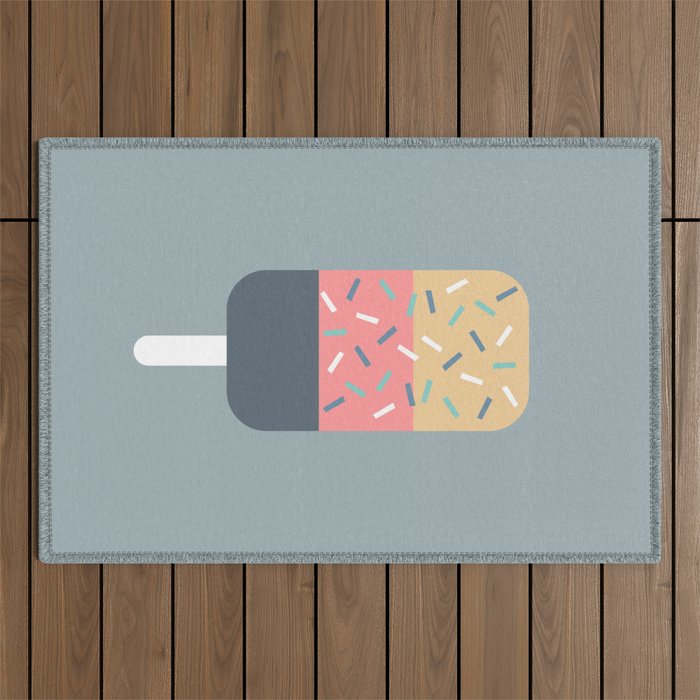 Popsicle (Blue) Outdoor Rug Gallery Image 1