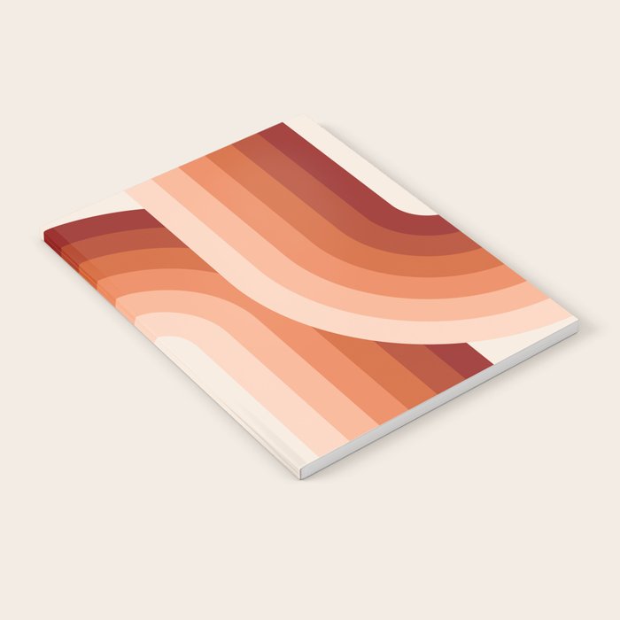 Mid Century Modern Geometric 89 in Terracotta Shades (Rainbow Abstract) Notebook Gallery Image 1
