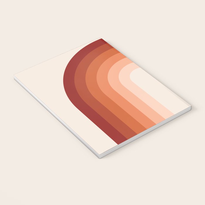 Mid Century Modern Geometric 89 in Terracotta Shades (Rainbow Abstract) Notebook Gallery Image 3