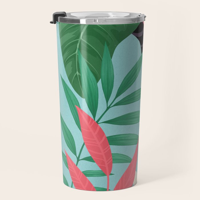 Minimal Abstract Art Tropical Garden 3 Travel Mug Gallery Image 3