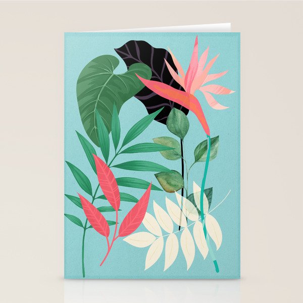 Minimal Abstract Art Tropical Garden 3 Stationery Card Gallery Image 2