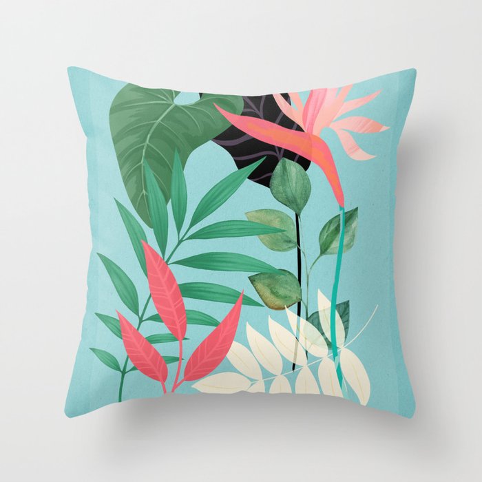 Minimal Abstract Art Tropical Garden 3 Throw Pillow Gallery Image 6