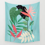 Minimal Abstract Art Tropical Garden 3 Wall Tapestry Gallery Image 4