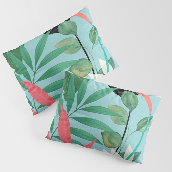 Minimal Abstract Art Tropical Garden 3 Pillow Sham Gallery Image 3