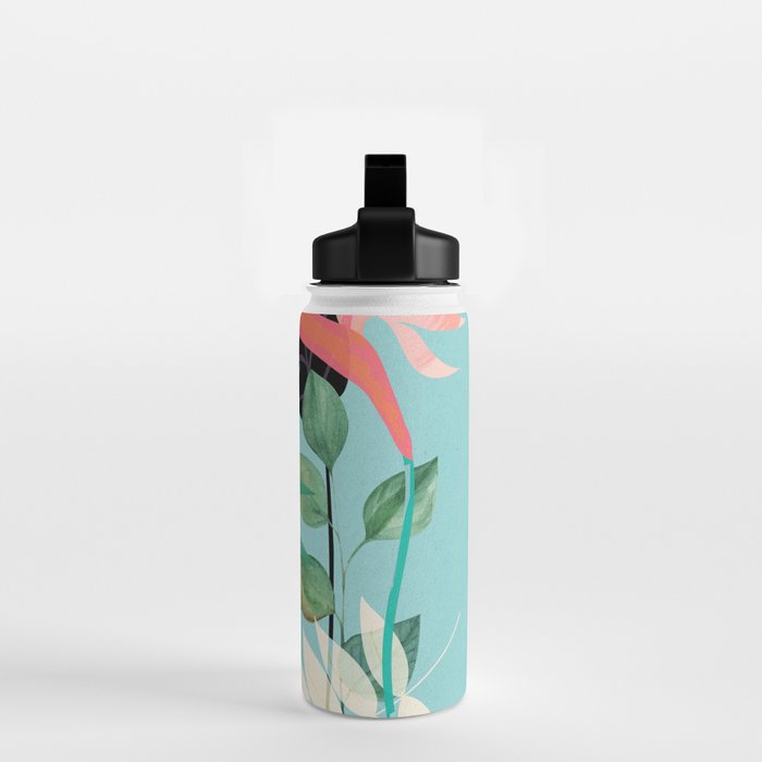 Minimal Abstract Art Tropical Garden 3 Water Bottle Gallery Image 2