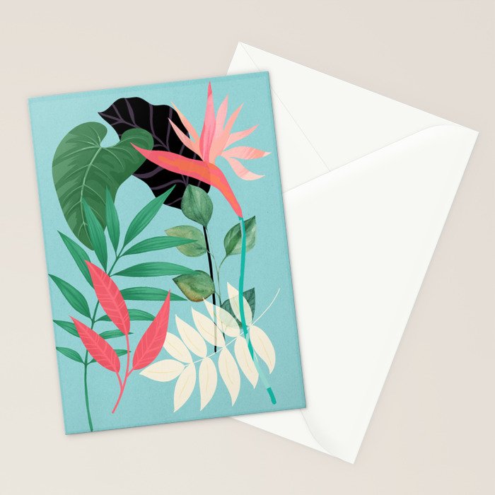Minimal Abstract Art Tropical Garden 3 Stationery Card Gallery Image 2