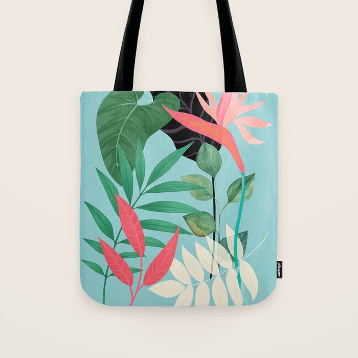 Minimal Abstract Art Tropical Garden 3 Tote Bag Gallery Image 1