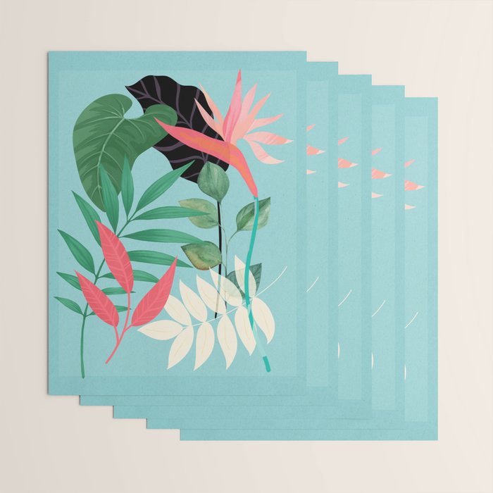 Minimal Abstract Art Tropical Garden 3 Wrapping Paper Gallery Image 3