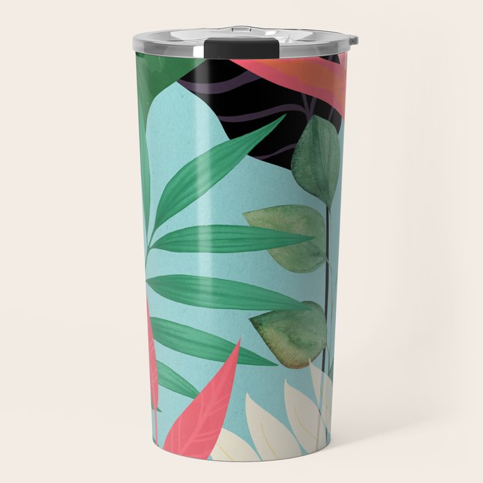 Minimal Abstract Art Tropical Garden 3 Travel Mug Gallery Image 1