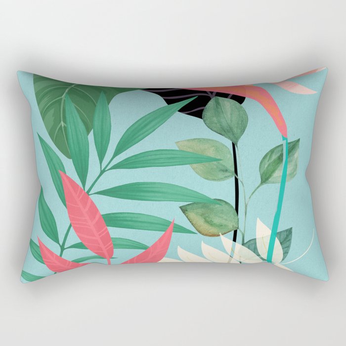 Minimal Abstract Art Tropical Garden 3 Rectangular Pillow Gallery Image 1