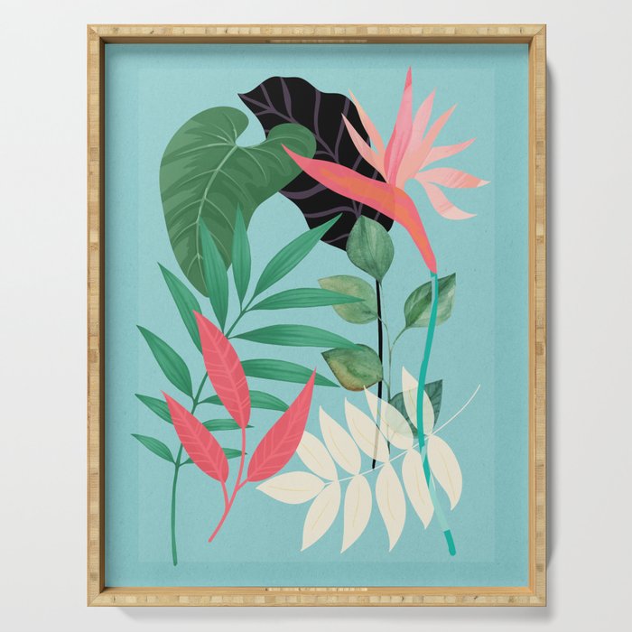 Minimal Abstract Art Tropical Garden 3 Serving Tray Gallery Image 1