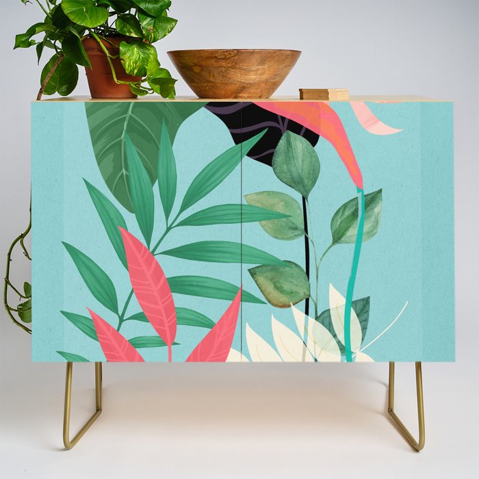 Minimal Abstract Art Tropical Garden 3 Credenza Gallery Image 1