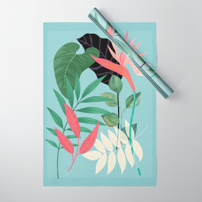 Minimal Abstract Art Tropical Garden 3 Wrapping Paper Gallery Image 1