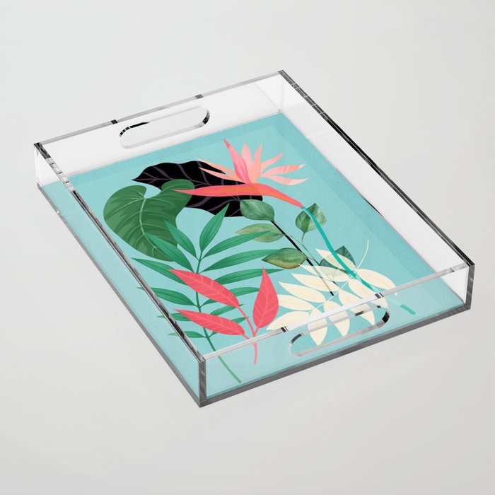 Minimal Abstract Art Tropical Garden 3 Acrylic Tray Gallery Image 1