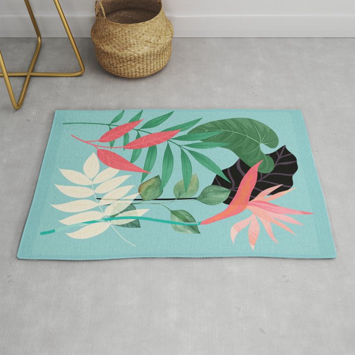Minimal Abstract Art Tropical Garden 3 Rug Gallery Image 1