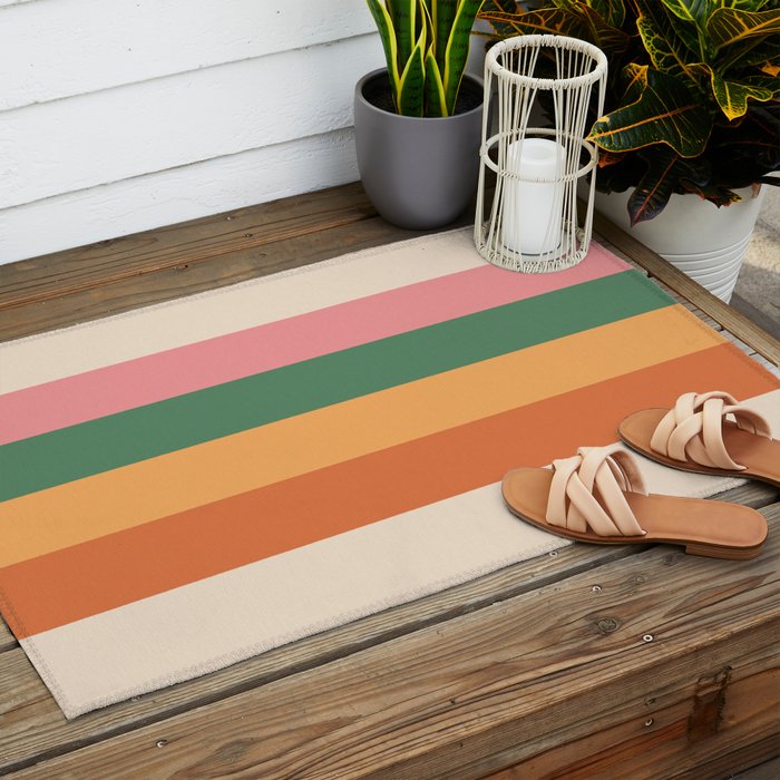 Retro Color Lines - 1-1 Outdoor Rug Gallery Image 2