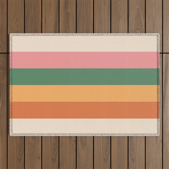 Retro Color Lines - 1-1 Outdoor Rug Gallery Image 1