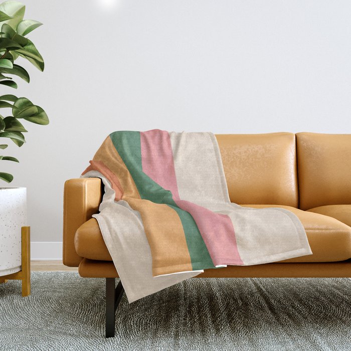 Retro Color Lines - 1-1 Throw Blanket Gallery Image 1