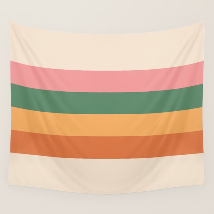 Retro Color Lines - 1-1 Wall Tapestry Gallery Image 4