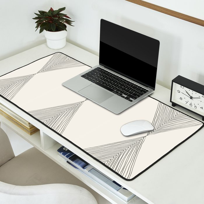 Minimalist Boho Triangles Desk Mat Gallery Image 2