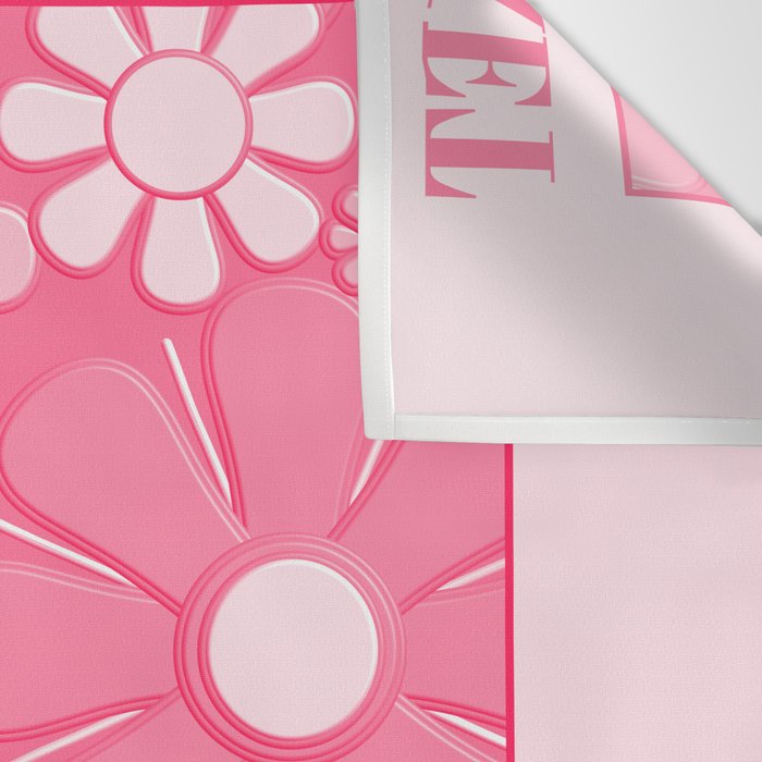 Flower Market London 1967 Pink Retro Floral 60s Plastic Look Wall Tapestry Gallery Image 3