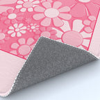 Flower Market London 1967 Pink Retro Floral 60s Plastic Look Rug Gallery Image 4