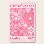 Flower Market London 1967 Pink Retro Floral 60s Plastic Look Cutting Board Gallery Image 1