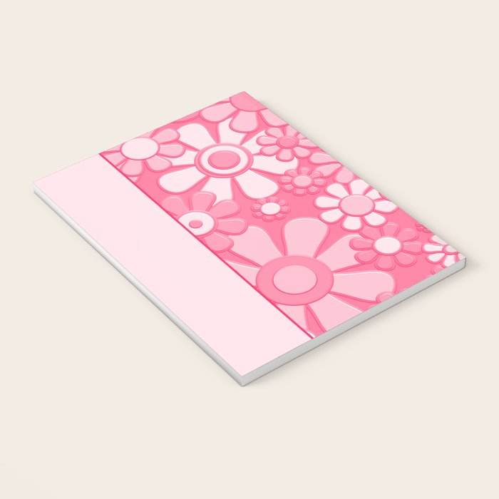 Flower Market London 1967 Pink Retro Floral 60s Plastic Look Notebook Gallery Image 3