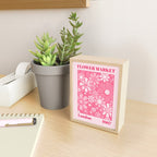 Flower Market London 1967 Pink Retro Floral 60s Plastic Look Mini Art Print Gallery Image 2