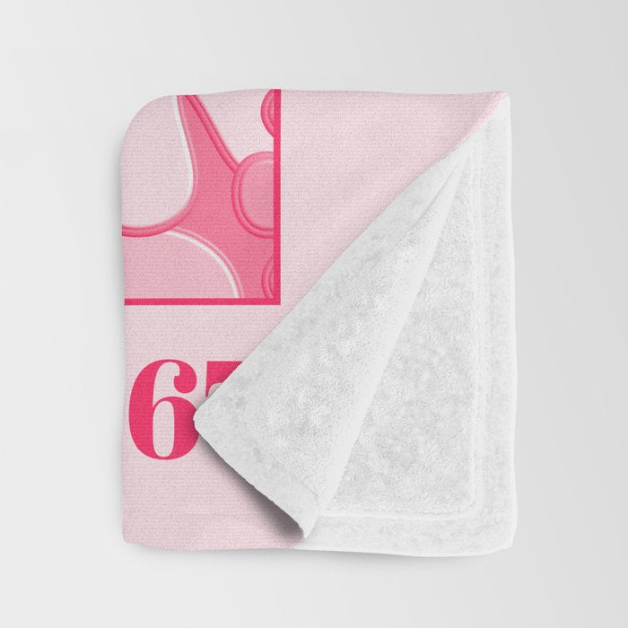 Flower Market London 1967 Pink Retro Floral 60s Plastic Look Throw Blanket Gallery Image 3