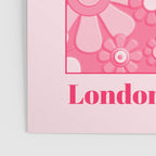 Flower Market London 1967 Pink Retro Floral 60s Plastic Look Poster Gallery Image 3