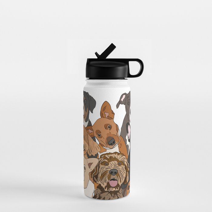 Dog Lover Dog Portrait  Water Bottle Gallery Image 1
