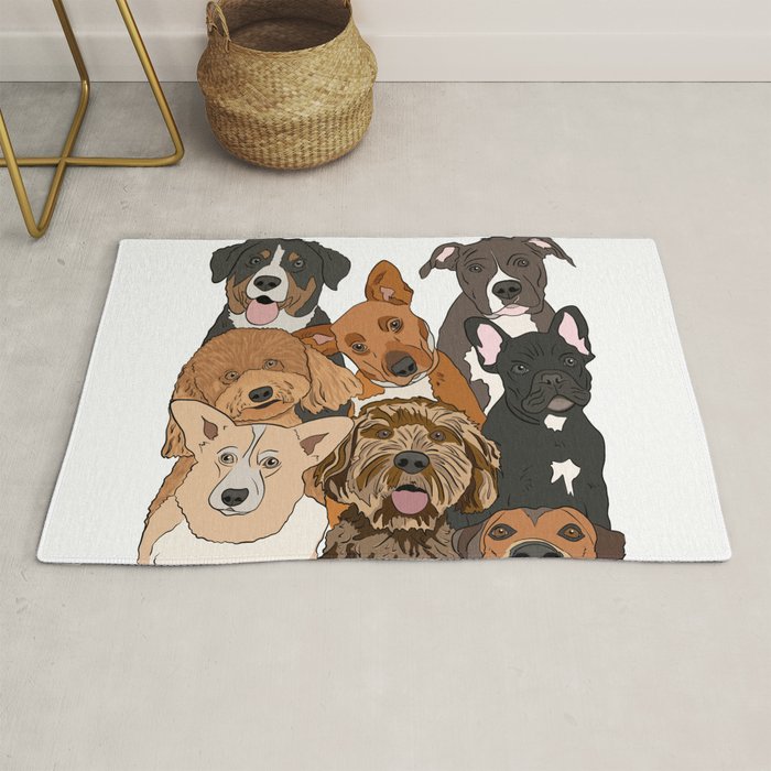 Dog Lover Dog Portrait  Rug Gallery Image 1